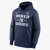 New York Yankees 2024 World Series Authentic Collection Men’s Nike Therma MLB Pullover Толстовка з капюшоном блакитний