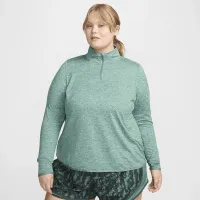 Nike Dri-FIT Swift Element UV женская 1/4-Zip Running Top (большие размеры) цвет зеленый