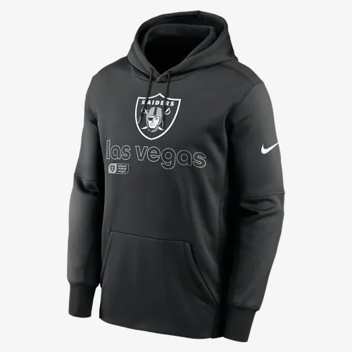Las Vegas Raiders Men’s Nike Therma NFL Pullover Толстовка с капюшоном цвет черный