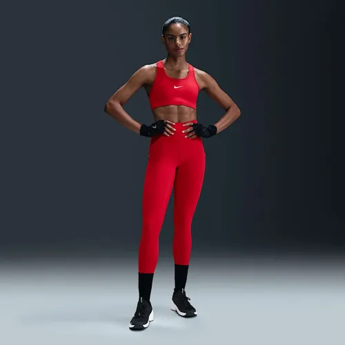 Nike One женская С высокой Талией 7/8 лосины с карманамицвет красный