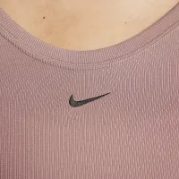 Nike Sportswear Chill Knit жіноча Tight Scoop-Back Long-Sleeve Mini-Rib Top (великі розміри) колір фіолетовий