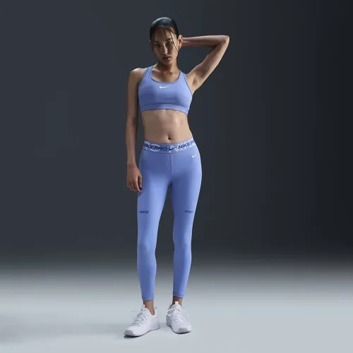 Nike Pro женская Mid-Rise 7/8 Graphic лосины синий