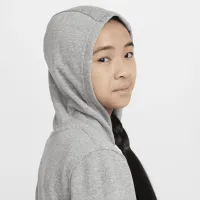 Nike Sportswear Club Fleece Big детские Толстовка с капюшоном цвет серый