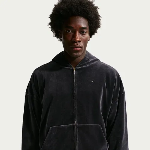Nike LeBron чоловічі Velour Full-Zip баскетбольні Толстовка з капюшоном колір чорний