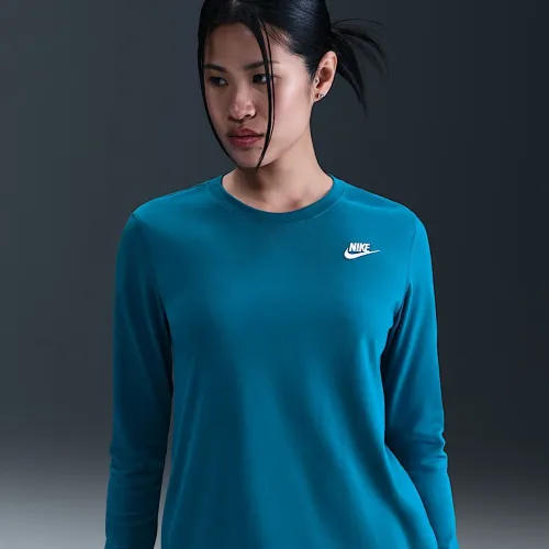 Nike Sportswear Club жіноча Long-Sleeve футболка блакитний