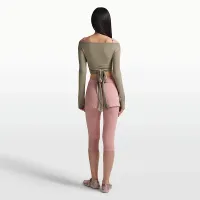 NikeSKIMS Stretch Knit женская Long-Sleeve Wrap Top цвет коричневый