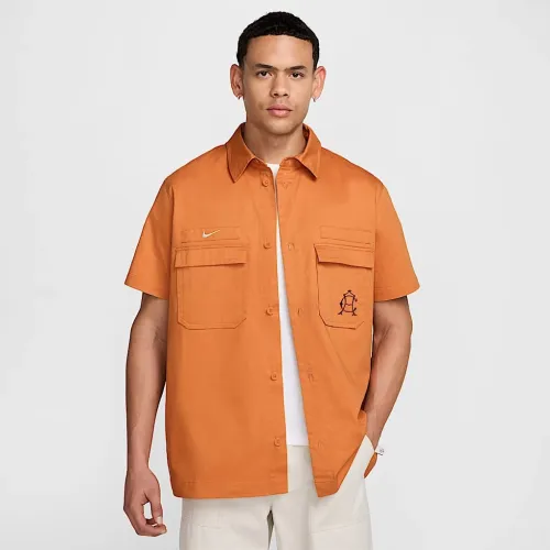 Club Америка мужские Nike Life Woven Military Short-Sleeve Button-Down Shirt Orange