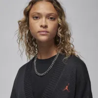 Nike Jordan жіноча Distressed Cardigan колір чорний