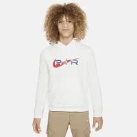 Nike Air Big детские Pullover Fleece Толстовка с капюшоном цвет белый
