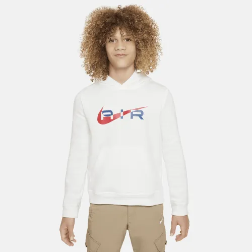 Nike Air Big детские Pullover Fleece Толстовка с капюшоном цвет белый