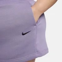 Nike Sportswear Phoenix Fleece женская С высокой Талией Loose шорты (большие размеры) цвет фиолетовый