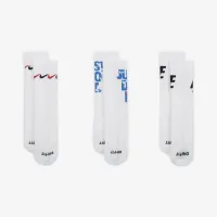 Nike Graphic Dri-FIT Crew носки (3 пары) Little детские носки цвет белый