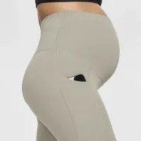 Nike Zenvy (M) жіноча Gentle-Support З високою талією 7/8 лосіни з кишенями(Maternity) колір зелений