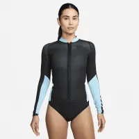 Nike Swim Fusion жіноча Long-Sleeve Reversible Zip Shirt колір чорний