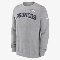 Denver Broncos Club мужские Nike NFL Pullover Crew цвет серый