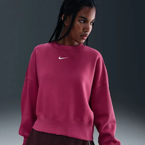 Nike Sportswear Phoenix Fleece женская Over-оверсайз Crew-Neck свитшот цвет фиолетовый