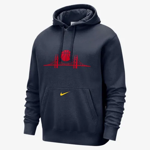Golden State Warriors Club City Edition чоловічі Nike NBA Fleece Pullover Толстовка з капюшоном блакитний