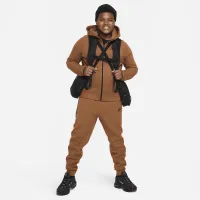 Nike Sportswear Tech Fleece Big детские (для мальчиков) Full-Zip Толстовка с капюшоном (Extended Size) цвет коричневый