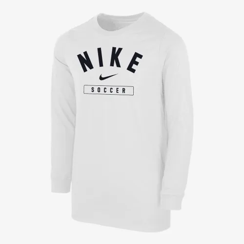 Nike Swoosh Big детские (для мальчиков) Soccer Long-Sleeve футболка цвет белый