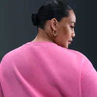 Nike Sportswear Phoenix Fleece женская оверсайз Crew-Neck свитшот (большие размеры) Pink