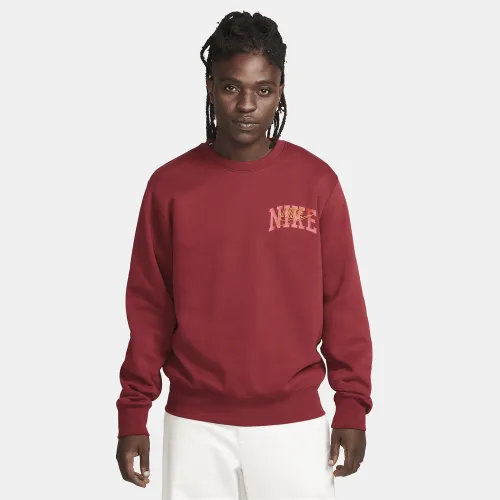 Nike Club Fleece чоловічі Long-Sleeve Crew-Neck світшот колір червоний
