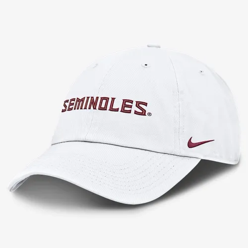 Florida State Seminoles Core Club Mascot Wordmark чоловічі Nike College Adjustable Hat колір білий