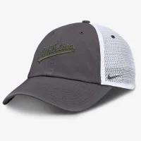 Oakland Athletics Wordmark Club мужские Nike MLB Trucker Adjustable Hat цвет серый