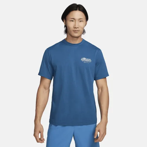 Nike Hyverse мужские Dri-FIT UV Short-Sleeve Versatile Top синий