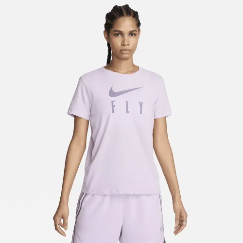 Nike Swoosh Fly женская Dri-FIT Graphic футболка цвет фиолетовый