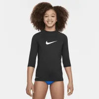 Nike Swim Big дитячі (Girls') Short-Sleeve Hydroguard колір чорний
