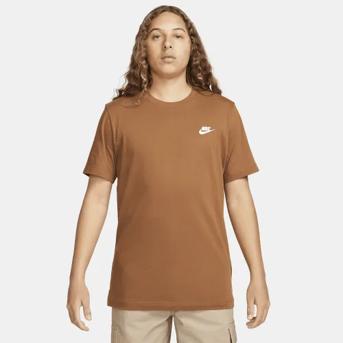 Nike Sportswear Club чоловічі футболка колір коричневий