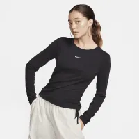 Nike Sportswear Essential женская Ribbed Long-Sleeve Mod Crop Top цвет черный