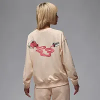 Nike Jordan Brooklyn Fleece женская Crew-Neck свитшот цвет коричневый