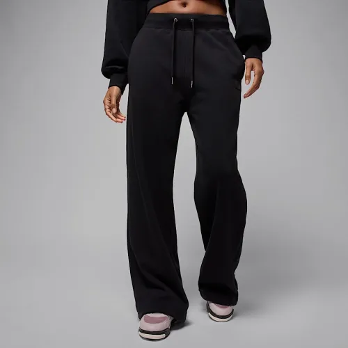 Nike Jordan Flight Fleece жіноча French Terry Open-Hem Pants колір чорний
