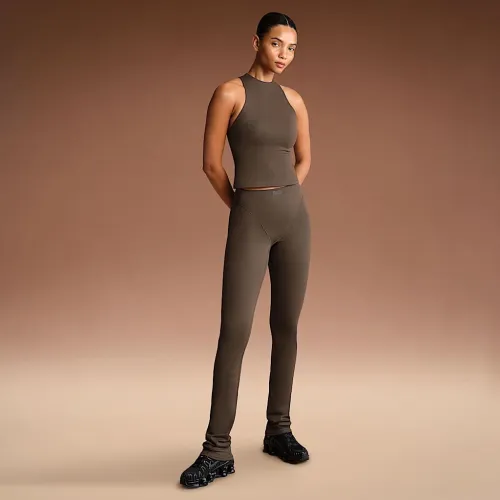 NikeSKIMS Matte женская С высокой Талией V-Panel Straight лосины цвет коричневый