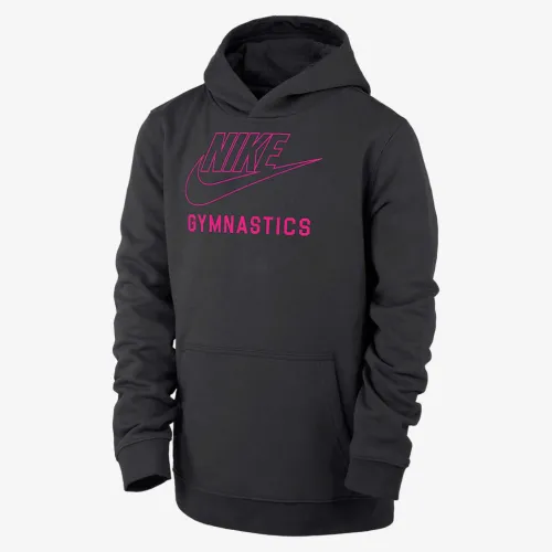 Nike Swoosh Club Fleece Big детские Gymnastics Pullover Толстовка с капюшоном цвет черный