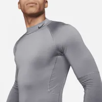 Nike Pro чоловічі Dri-FIT Fitness Mock-Neck Long-Sleeve Top колір сірий