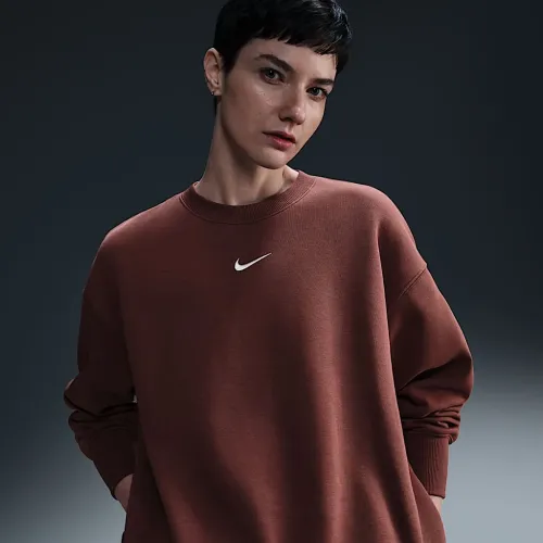 Nike Sportswear Phoenix Fleece женская оверсайз Crew-Neck свитшот цвет коричневый
