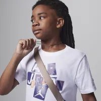 Nike Air Jordan Cutout Tee Big Kids футболка цвет белый