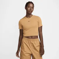 Nike Sportswear Essential жіноча Slim Cropped футболка колір коричневий