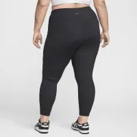 Nike One женская С высокой Талией 7/8 лосины с карманами(большие размеры) цвет черный