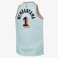 Victor Wembanyama San Antonio Spurs 2024/25 City Edition Big дитячі Nike Dri-FIT NBA Swingman Jersey блакитний
