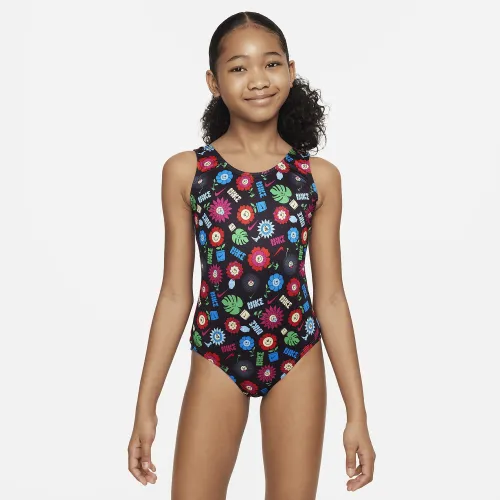 Nike Swim Garden Party Big детские (Girls') U-Back One-Piece Swimsuit цвет черный