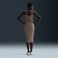 Nike Sportswear Chill Knit женская Tight Mini-Rib Tank Костюм цвет коричневый