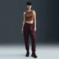 Nike Sportswear Chill Knit женская Tight Cropped Mini-Rib Tank Top цвет коричневый