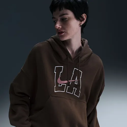 Nike Sportswear Phoenix Fleece женская Over-оверсайз Толстовка с капюшоном цвет коричневый