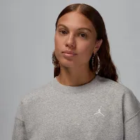 Nike Jordan Brooklyn Fleece жіноча Crew-Neck світшот колір сірий