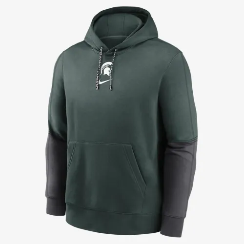 Michigan State Spartans Sideline Team Issue Club чоловічі Nike College Pullover Толстовка з капюшоном колір зелений