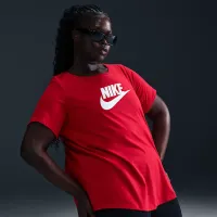 Nike Sportswear Essentials жіноча Logo футболка (великі розміри) колір червоний
