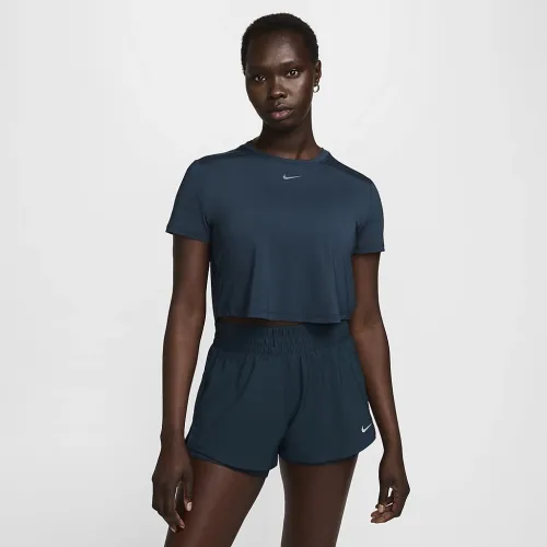 Nike One Classic жіноча Dri-FIT Short-Sleeve Cropped Top блакитний